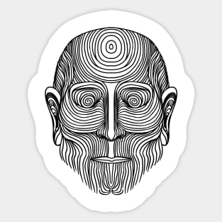 peculiar and strange face tattoo Sticker